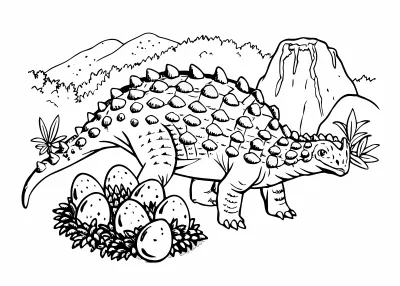 kolorowanka do druku dinozaury PDF
