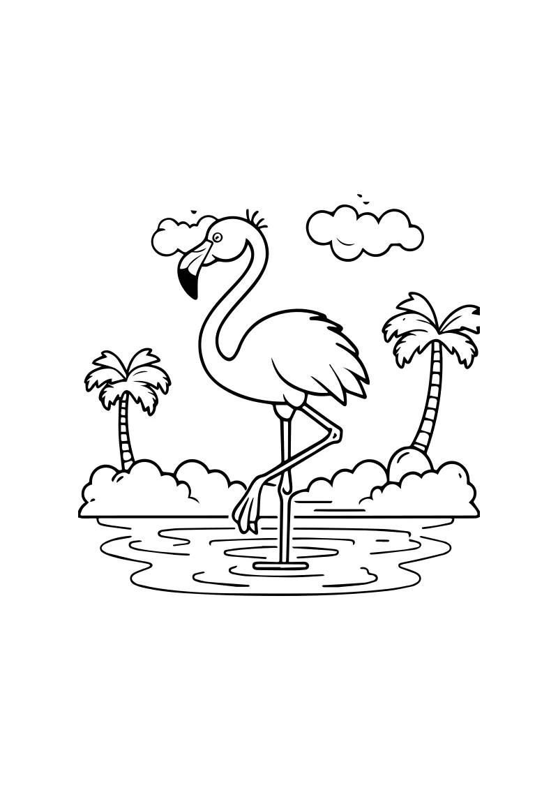 kolorowanka do druku flamingi PDF