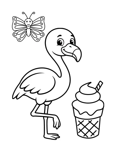 Kolorowanka flamingi – format A4 PDF