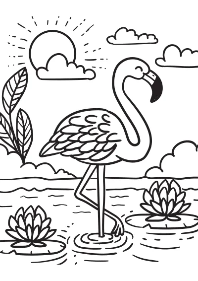 Pokoloruj flamingi – darmowy szablon PDF