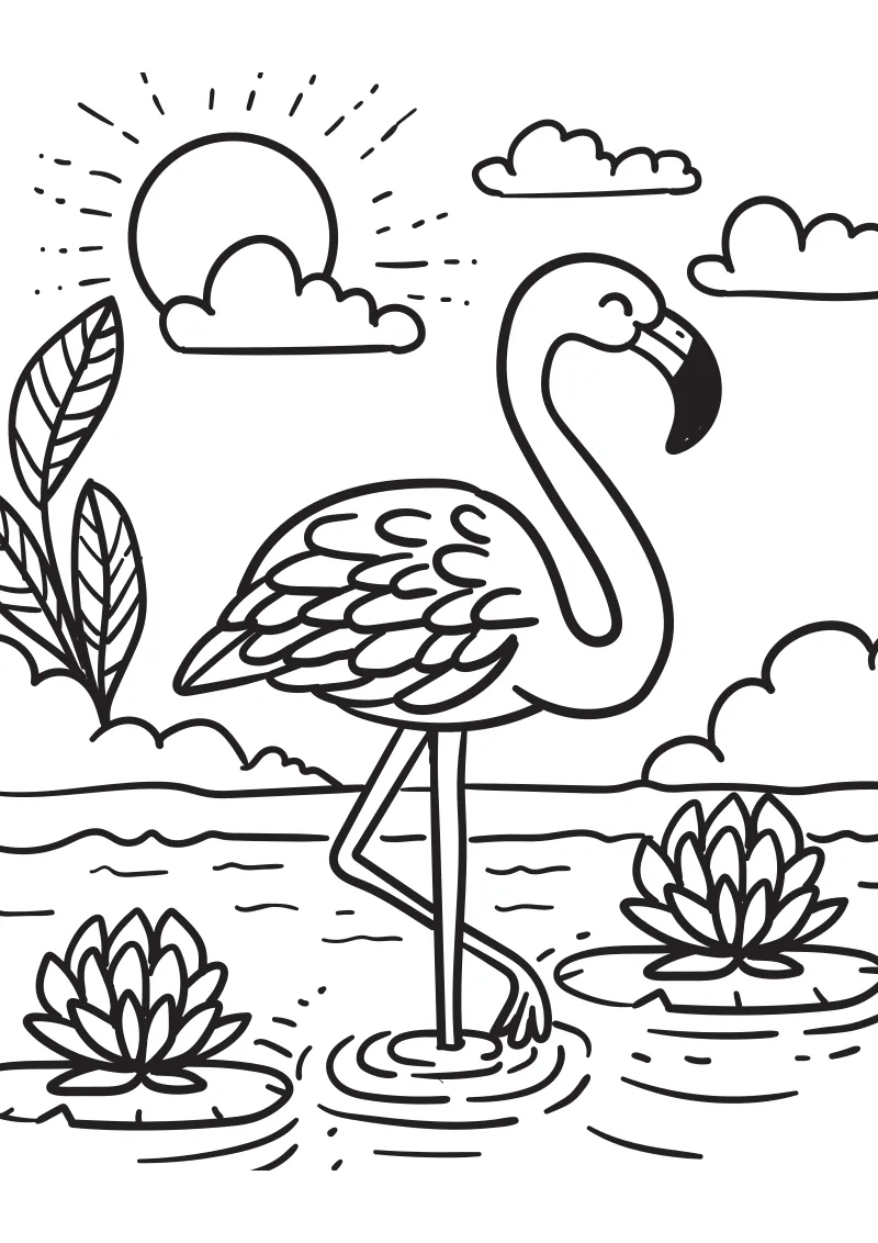 Pokoloruj flamingi – darmowy szablon PDF