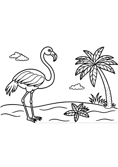 flamingi kolorowanka dla dzieci
