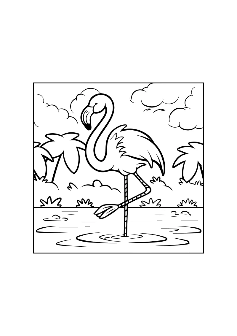flamingi kolorowanki dla dzieci