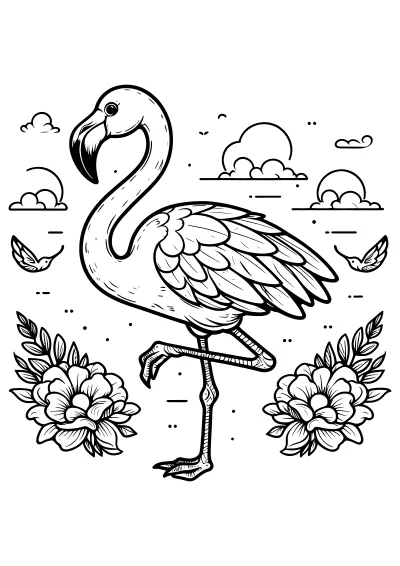 Darmowa kolorowanka flamingi do druku PDF
