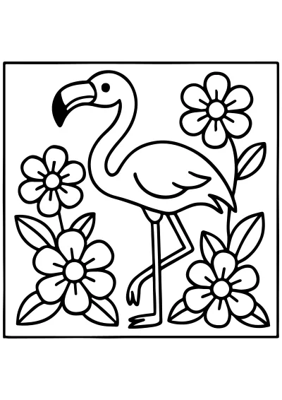 Kolorowanka flamingi – format A4 PDF