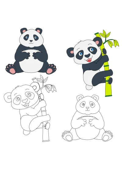 Malowanka pandy do druku A4