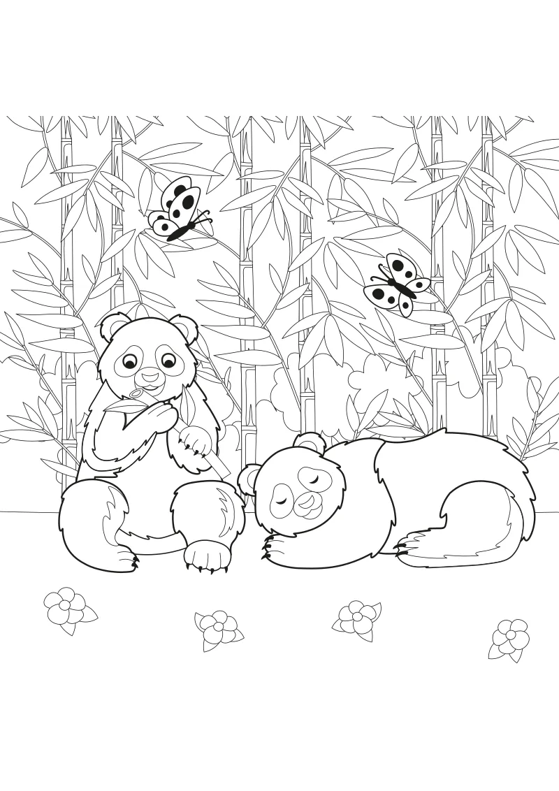 Kolorowanka do druku pandy