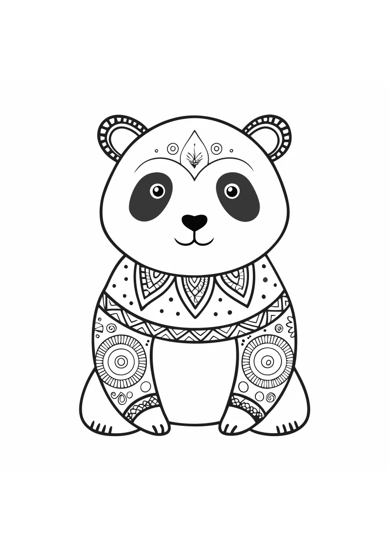 kolorowanka do druku pandy PDF