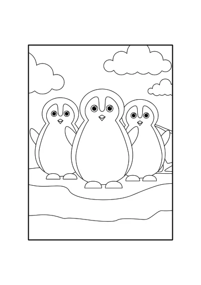 Kolorowanka pingwiny – format A4 PDF