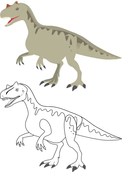 Łatwa kolorowanka t-rex dla przedszkolaka