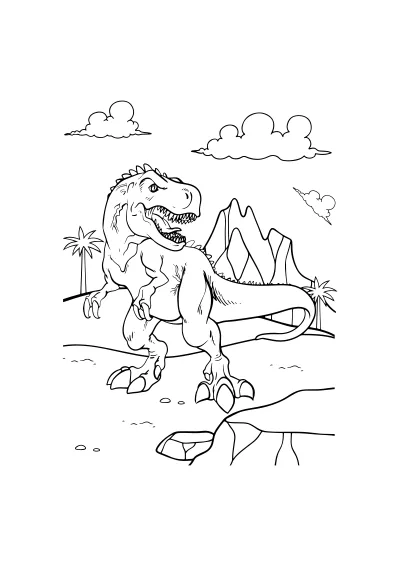 Edukacyjna kolorowanka t-rex do wydruku