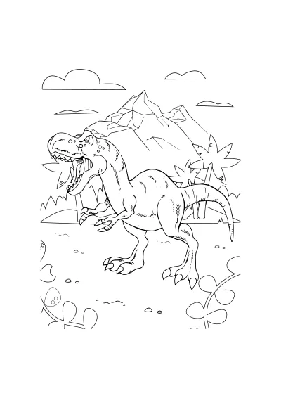t-rex kolorowanka dla dzieci