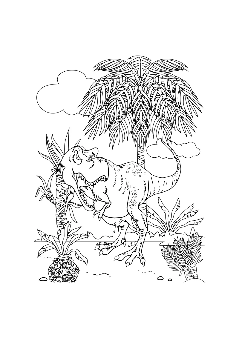 Kolorowanka t-rex – format A4 PDF