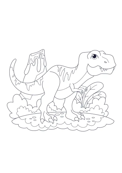 t-rex do druku i pokolorowania
