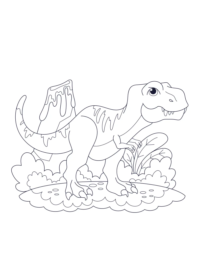 t-rex do druku i pokolorowania