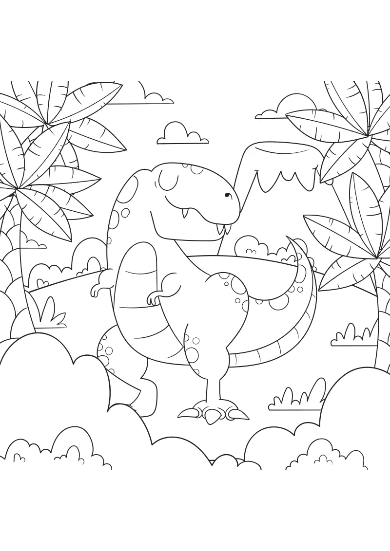 Darmowa kolorowanka t-rex do druku PDF
