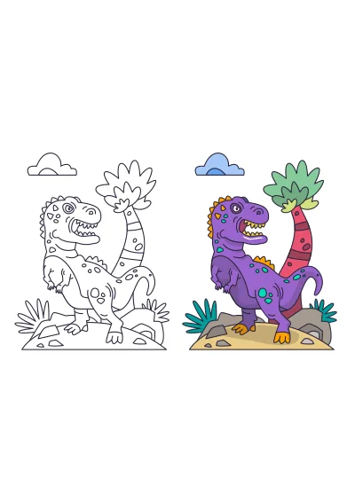 Kolorowanka z t-rex do pobrania