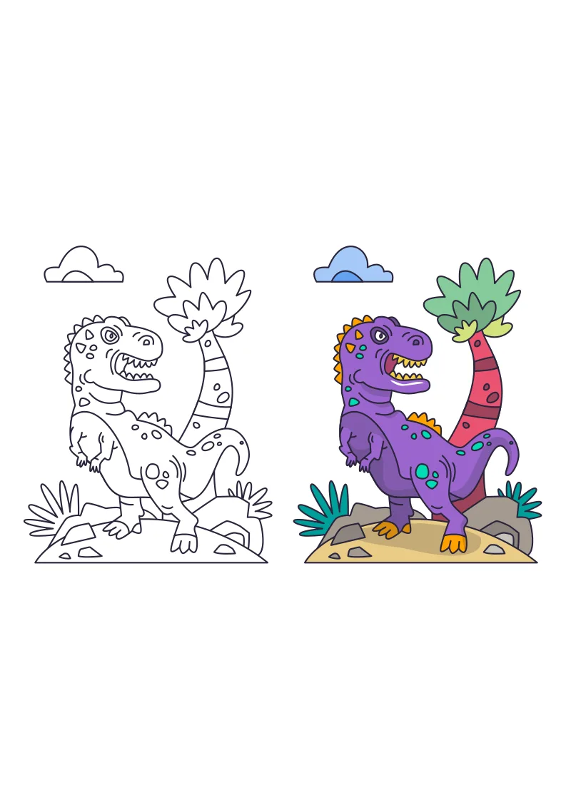 Kolorowanka z t-rex do pobrania