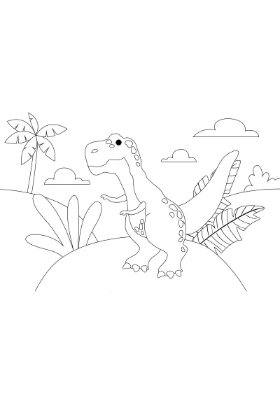 Malowanka t-rex do druku A4