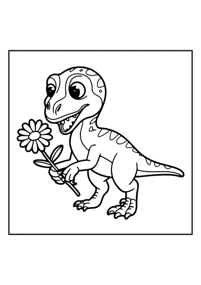 Prosta kolorowanka t-rex do kolorowania