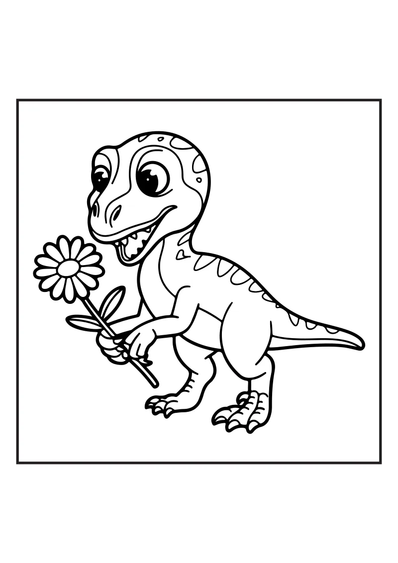 Prosta kolorowanka t-rex do kolorowania