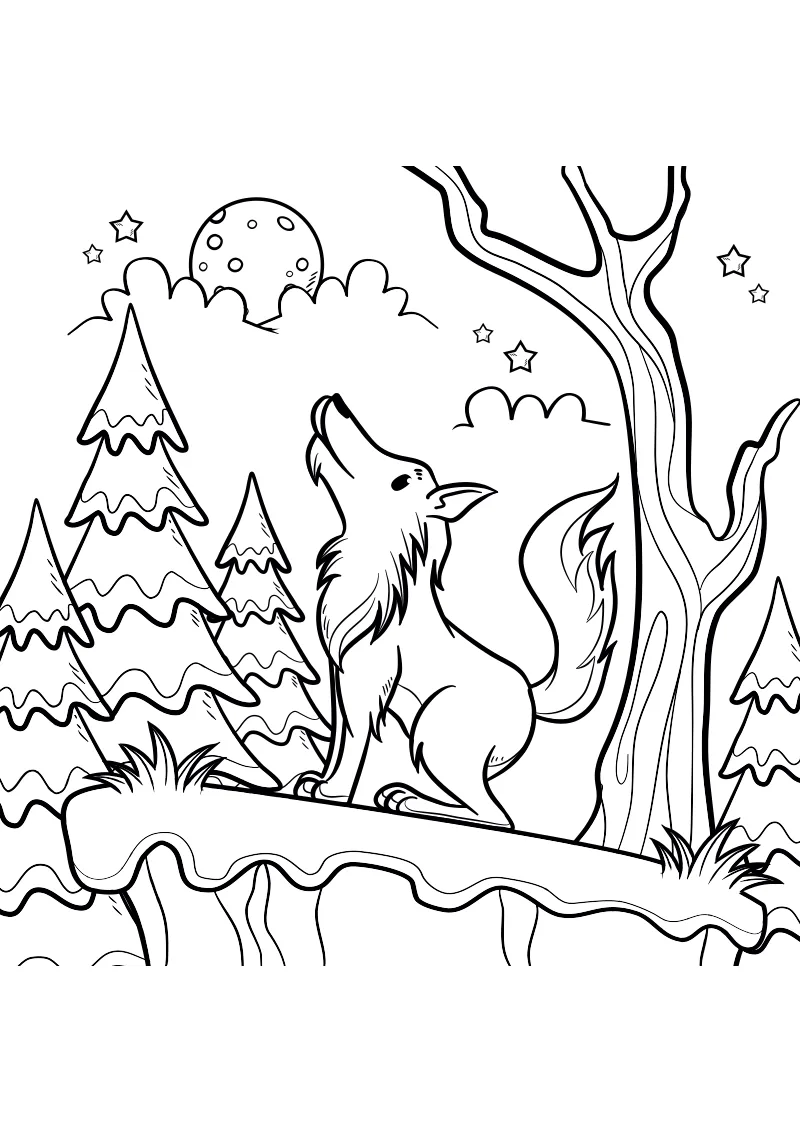 Kolorowanka wilki – format A4 PDF